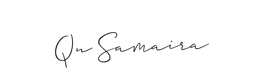 Create a beautiful signature design for name Qn Samaira. With this signature (Allison_Script) fonts, you can make a handwritten signature for free. Qn Samaira signature style 2 images and pictures png