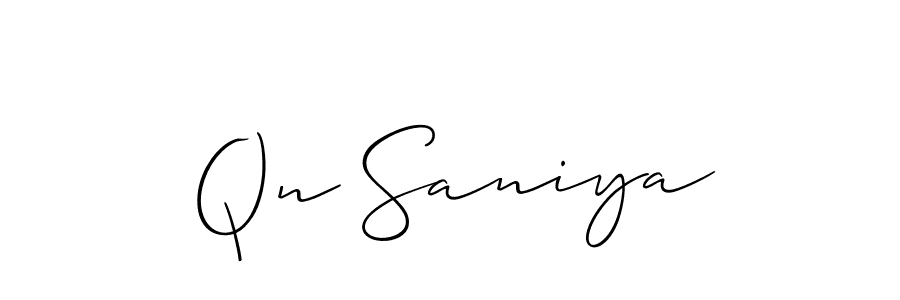 Also You can easily find your signature by using the search form. We will create Qn Saniya name handwritten signature images for you free of cost using Allison_Script sign style. Qn Saniya signature style 2 images and pictures png