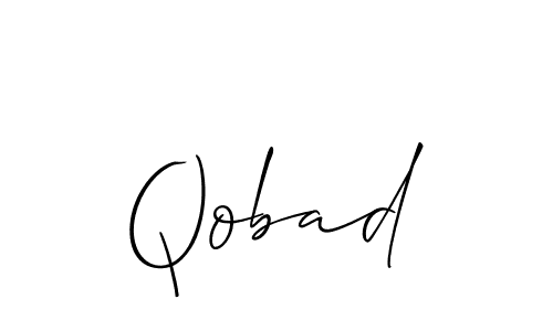 Design your own signature with our free online signature maker. With this signature software, you can create a handwritten (Allison_Script) signature for name Qobad. Qobad signature style 2 images and pictures png