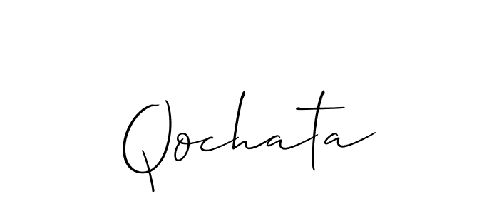 Make a beautiful signature design for name Qochata. With this signature (Allison_Script) style, you can create a handwritten signature for free. Qochata signature style 2 images and pictures png