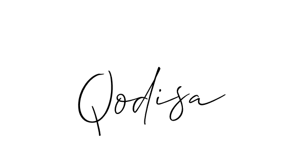 How to make Qodisa signature? Allison_Script is a professional autograph style. Create handwritten signature for Qodisa name. Qodisa signature style 2 images and pictures png