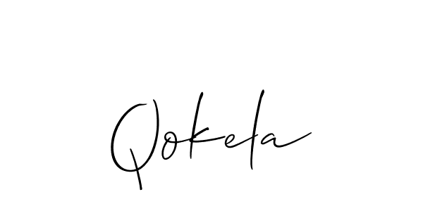 Design your own signature with our free online signature maker. With this signature software, you can create a handwritten (Allison_Script) signature for name Qokela. Qokela signature style 2 images and pictures png