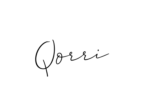 Design your own signature with our free online signature maker. With this signature software, you can create a handwritten (Allison_Script) signature for name Qorri. Qorri signature style 2 images and pictures png