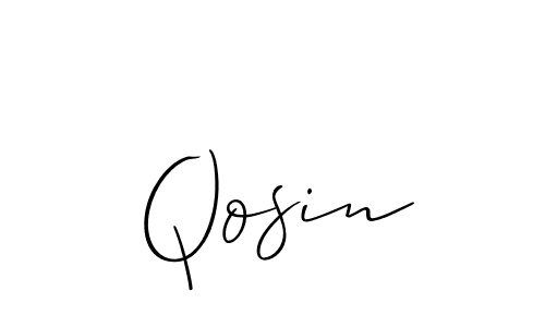 Make a beautiful signature design for name Qosin. With this signature (Allison_Script) style, you can create a handwritten signature for free. Qosin signature style 2 images and pictures png