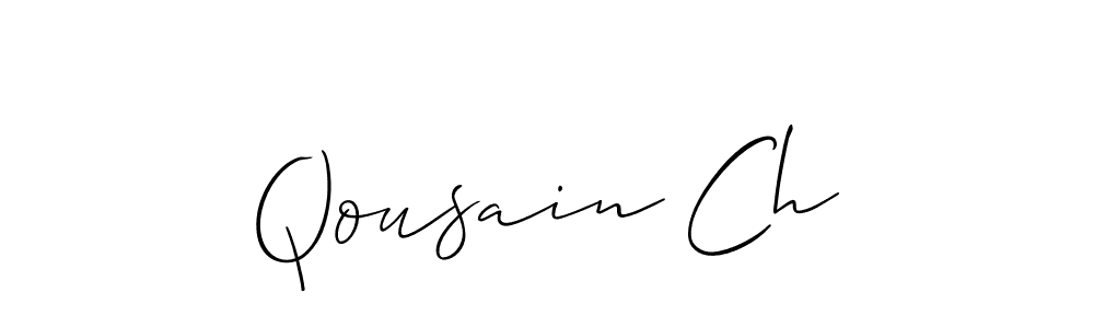 Create a beautiful signature design for name Qousain Ch. With this signature (Allison_Script) fonts, you can make a handwritten signature for free. Qousain Ch signature style 2 images and pictures png