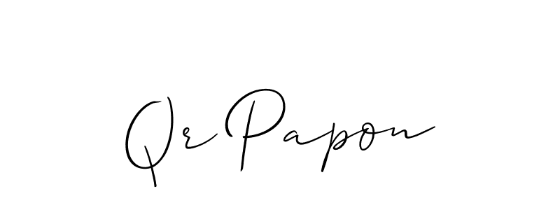Also You can easily find your signature by using the search form. We will create Qr Papon name handwritten signature images for you free of cost using Allison_Script sign style. Qr Papon signature style 2 images and pictures png