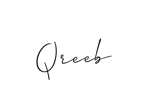 How to Draw Qreeb signature style? Allison_Script is a latest design signature styles for name Qreeb. Qreeb signature style 2 images and pictures png