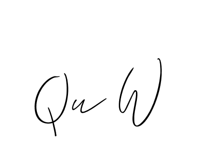 Use a signature maker to create a handwritten signature online. With this signature software, you can design (Allison_Script) your own signature for name Qu W. Qu W signature style 2 images and pictures png