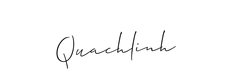 Allison_Script is a professional signature style that is perfect for those who want to add a touch of class to their signature. It is also a great choice for those who want to make their signature more unique. Get Quachlinh name to fancy signature for free. Quachlinh signature style 2 images and pictures png
