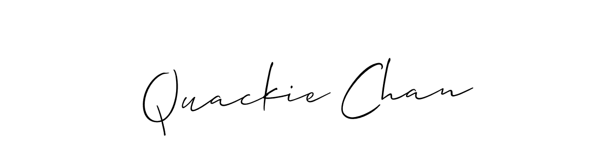 How to make Quackie Chan name signature. Use Allison_Script style for creating short signs online. This is the latest handwritten sign. Quackie Chan signature style 2 images and pictures png