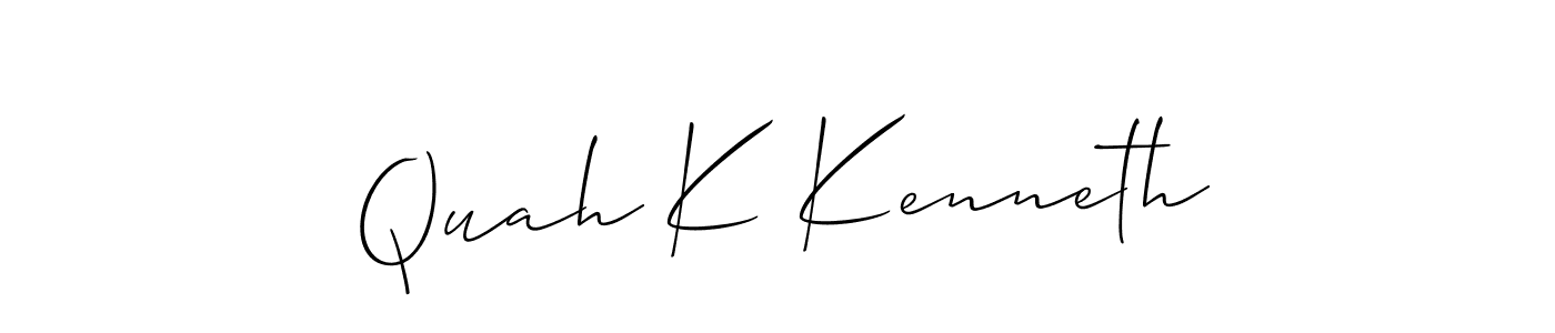How to make Quah K Kenneth name signature. Use Allison_Script style for creating short signs online. This is the latest handwritten sign. Quah K Kenneth signature style 2 images and pictures png
