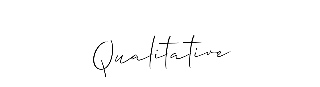 Make a beautiful signature design for name Qualitative. With this signature (Allison_Script) style, you can create a handwritten signature for free. Qualitative signature style 2 images and pictures png