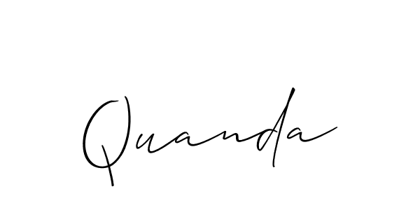 Use a signature maker to create a handwritten signature online. With this signature software, you can design (Allison_Script) your own signature for name Quanda. Quanda signature style 2 images and pictures png