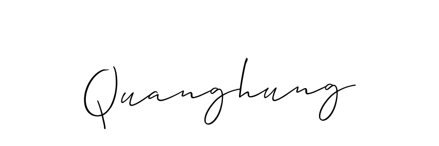 Also You can easily find your signature by using the search form. We will create Quanghung name handwritten signature images for you free of cost using Allison_Script sign style. Quanghung signature style 2 images and pictures png