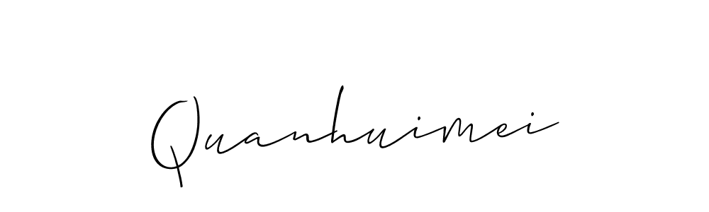 Allison_Script is a professional signature style that is perfect for those who want to add a touch of class to their signature. It is also a great choice for those who want to make their signature more unique. Get Quanhuimei name to fancy signature for free. Quanhuimei signature style 2 images and pictures png