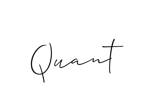 Make a beautiful signature design for name Quant. With this signature (Allison_Script) style, you can create a handwritten signature for free. Quant signature style 2 images and pictures png