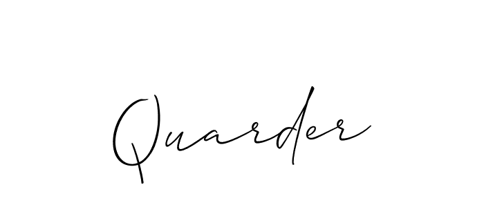 It looks lik you need a new signature style for name Quarder. Design unique handwritten (Allison_Script) signature with our free signature maker in just a few clicks. Quarder signature style 2 images and pictures png