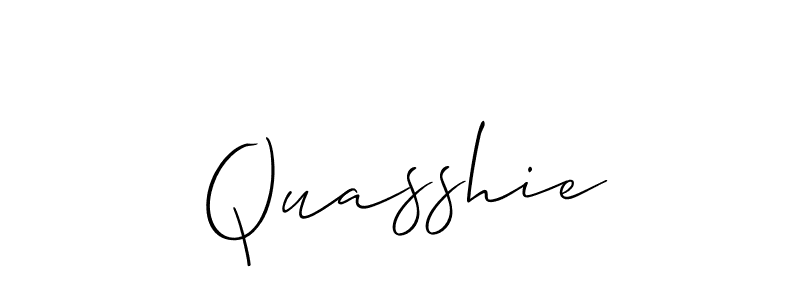 Design your own signature with our free online signature maker. With this signature software, you can create a handwritten (Allison_Script) signature for name Quasshie. Quasshie signature style 2 images and pictures png