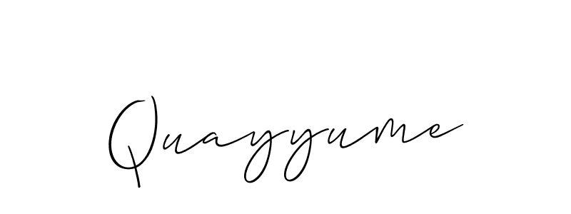 Design your own signature with our free online signature maker. With this signature software, you can create a handwritten (Allison_Script) signature for name Quayyume. Quayyume signature style 2 images and pictures png