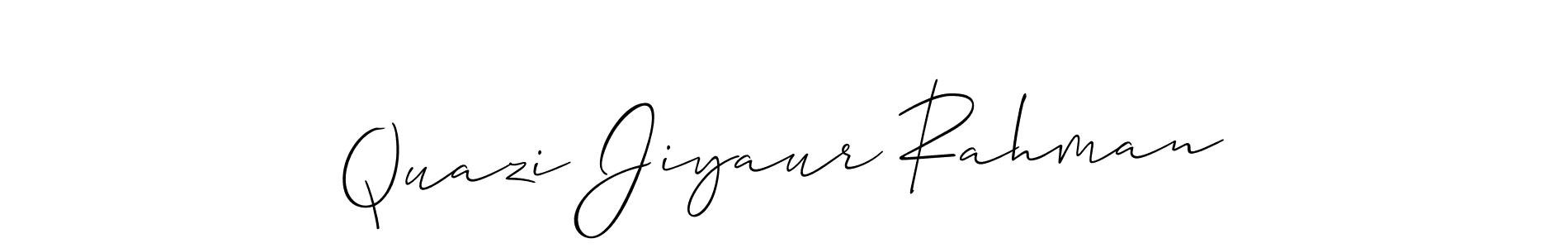 Allison_Script is a professional signature style that is perfect for those who want to add a touch of class to their signature. It is also a great choice for those who want to make their signature more unique. Get Quazi Jiyaur Rahman name to fancy signature for free. Quazi Jiyaur Rahman signature style 2 images and pictures png