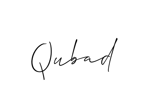 Design your own signature with our free online signature maker. With this signature software, you can create a handwritten (Allison_Script) signature for name Qubad. Qubad signature style 2 images and pictures png