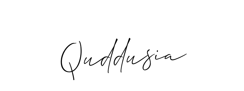 Design your own signature with our free online signature maker. With this signature software, you can create a handwritten (Allison_Script) signature for name Quddusia. Quddusia signature style 2 images and pictures png