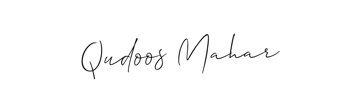 Design your own signature with our free online signature maker. With this signature software, you can create a handwritten (Allison_Script) signature for name Qudoos Mahar. Qudoos Mahar signature style 2 images and pictures png