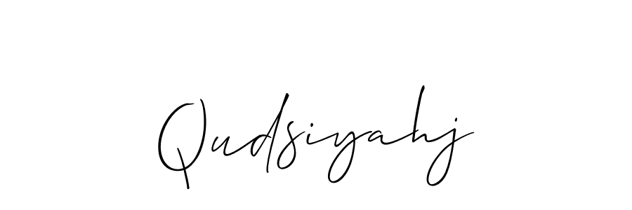 Use a signature maker to create a handwritten signature online. With this signature software, you can design (Allison_Script) your own signature for name Qudsiyahj. Qudsiyahj signature style 2 images and pictures png