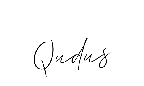 Create a beautiful signature design for name Qudus. With this signature (Allison_Script) fonts, you can make a handwritten signature for free. Qudus signature style 2 images and pictures png