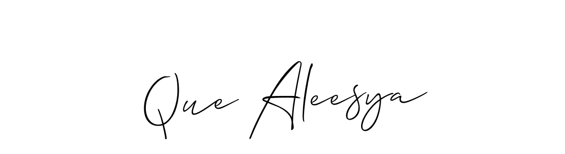 How to make Que Aleesya signature? Allison_Script is a professional autograph style. Create handwritten signature for Que Aleesya name. Que Aleesya signature style 2 images and pictures png