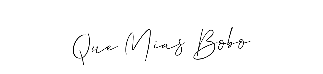 Create a beautiful signature design for name Que Mias Bobo. With this signature (Allison_Script) fonts, you can make a handwritten signature for free. Que Mias Bobo signature style 2 images and pictures png