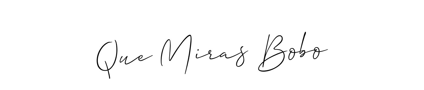 You should practise on your own different ways (Allison_Script) to write your name (Que Miras Bobo) in signature. don't let someone else do it for you. Que Miras Bobo signature style 2 images and pictures png