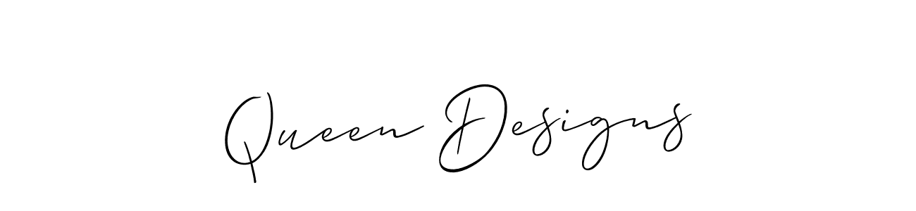 How to make Queen Designs signature? Allison_Script is a professional autograph style. Create handwritten signature for Queen Designs name. Queen Designs signature style 2 images and pictures png