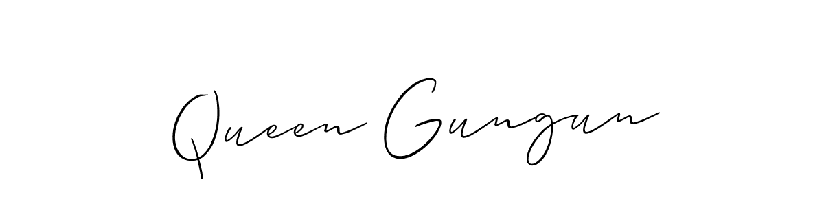 Design your own signature with our free online signature maker. With this signature software, you can create a handwritten (Allison_Script) signature for name Queen Gungun. Queen Gungun signature style 2 images and pictures png