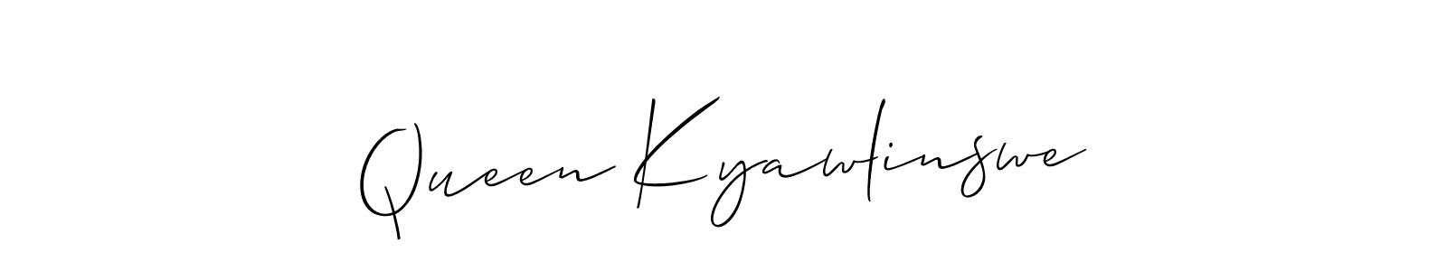 Design your own signature with our free online signature maker. With this signature software, you can create a handwritten (Allison_Script) signature for name Queen Kyawlinswe. Queen Kyawlinswe signature style 2 images and pictures png