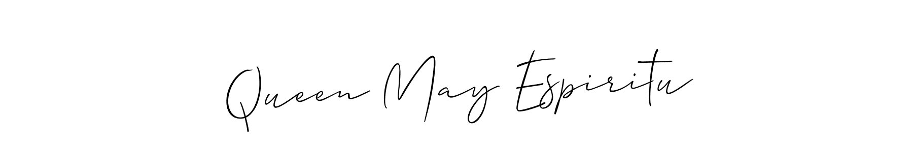 How to make Queen May Espiritu name signature. Use Allison_Script style for creating short signs online. This is the latest handwritten sign. Queen May Espiritu signature style 2 images and pictures png