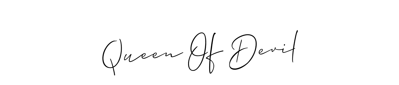 How to Draw Queen Of Devil signature style? Allison_Script is a latest design signature styles for name Queen Of Devil. Queen Of Devil signature style 2 images and pictures png