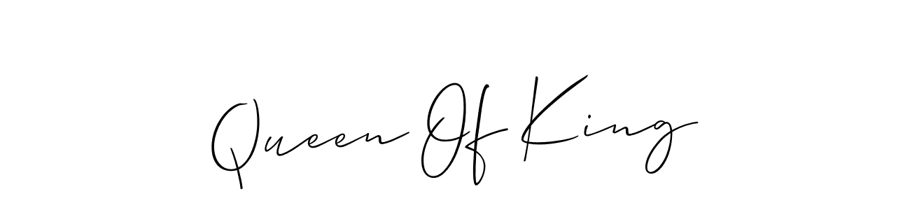 Allison_Script is a professional signature style that is perfect for those who want to add a touch of class to their signature. It is also a great choice for those who want to make their signature more unique. Get Queen Of King name to fancy signature for free. Queen Of King signature style 2 images and pictures png