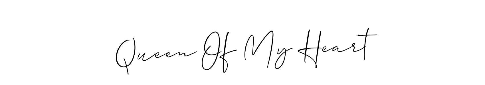 Use a signature maker to create a handwritten signature online. With this signature software, you can design (Allison_Script) your own signature for name Queen Of My Heart. Queen Of My Heart signature style 2 images and pictures png