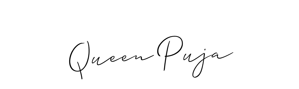 How to make Queen Puja signature? Allison_Script is a professional autograph style. Create handwritten signature for Queen Puja name. Queen Puja signature style 2 images and pictures png