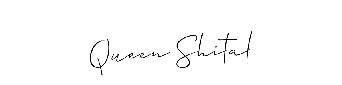 How to make Queen Shital signature? Allison_Script is a professional autograph style. Create handwritten signature for Queen Shital name. Queen Shital signature style 2 images and pictures png
