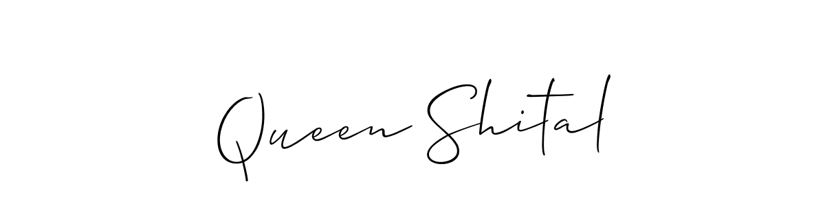 How to make Queen Shital signature? Allison_Script is a professional autograph style. Create handwritten signature for Queen Shital name. Queen Shital signature style 2 images and pictures png