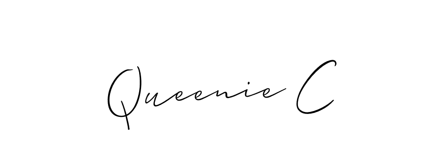 You should practise on your own different ways (Allison_Script) to write your name (Queenie C) in signature. don't let someone else do it for you. Queenie C signature style 2 images and pictures png