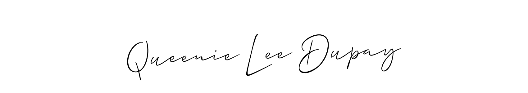 Also You can easily find your signature by using the search form. We will create Queenie Lee Dupay name handwritten signature images for you free of cost using Allison_Script sign style. Queenie Lee Dupay signature style 2 images and pictures png