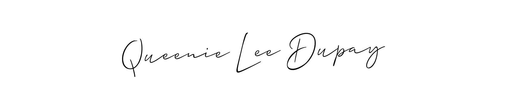This is the best signature style for the Queenie Lee Dupay name. Also you like these signature font (Allison_Script). Mix name signature. Queenie Lee Dupay signature style 2 images and pictures png