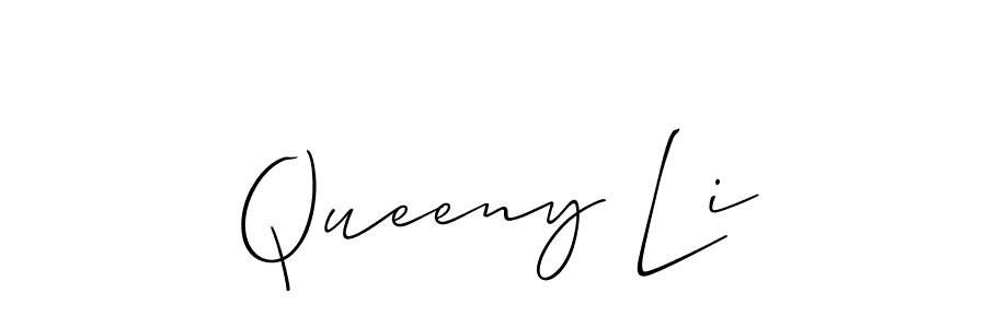 How to make Queeny Li name signature. Use Allison_Script style for creating short signs online. This is the latest handwritten sign. Queeny Li signature style 2 images and pictures png