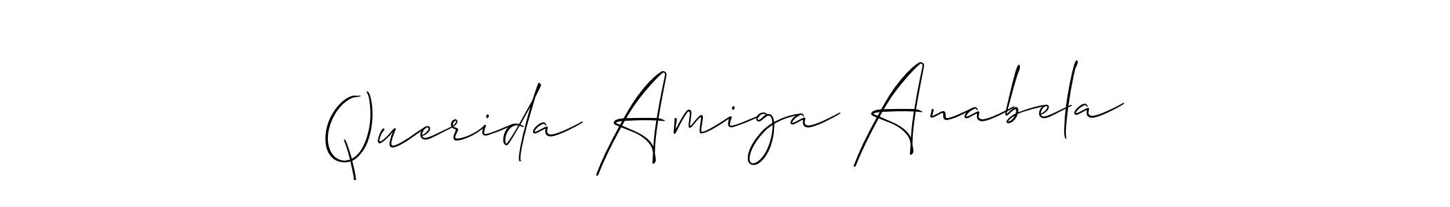 Make a beautiful signature design for name Querida Amiga Anabela. With this signature (Allison_Script) style, you can create a handwritten signature for free. Querida Amiga Anabela signature style 2 images and pictures png