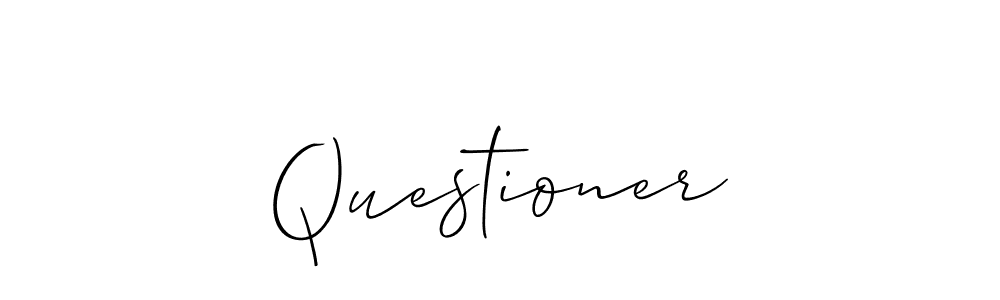 Questioner stylish signature style. Best Handwritten Sign (Allison_Script) for my name. Handwritten Signature Collection Ideas for my name Questioner. Questioner signature style 2 images and pictures png