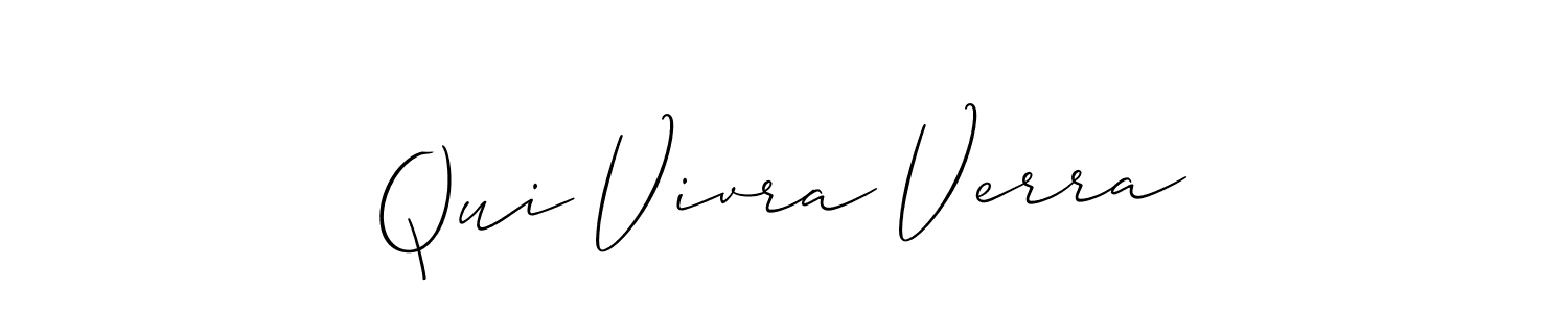 Similarly Allison_Script is the best handwritten signature design. Signature creator online .You can use it as an online autograph creator for name Qui Vivra Verra. Qui Vivra Verra signature style 2 images and pictures png