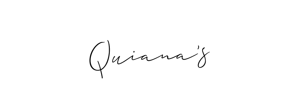 Design your own signature with our free online signature maker. With this signature software, you can create a handwritten (Allison_Script) signature for name Quiana’s. Quiana’s signature style 2 images and pictures png